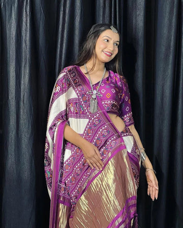 Bandhej saree with running Khushi blouse