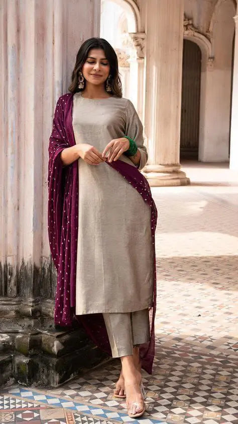 Latest Viscose Chanderi kurta dupatta set – perfect for any occasion