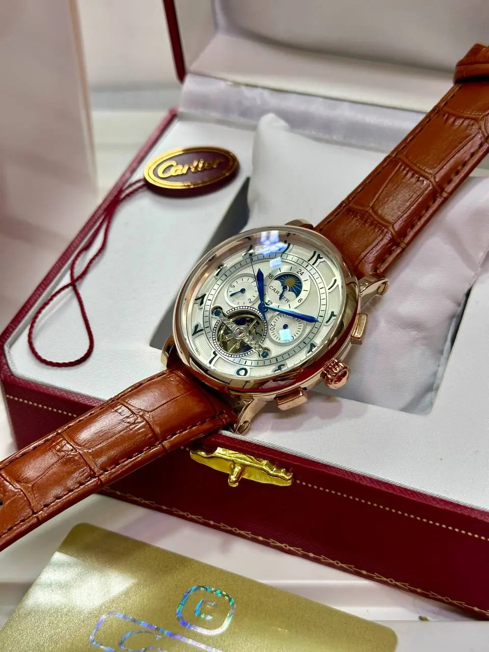 smart fit leather strap men’s watch