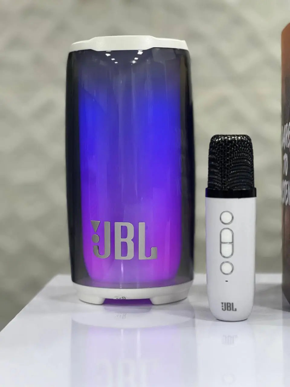 LED wireless party speaker with microphone