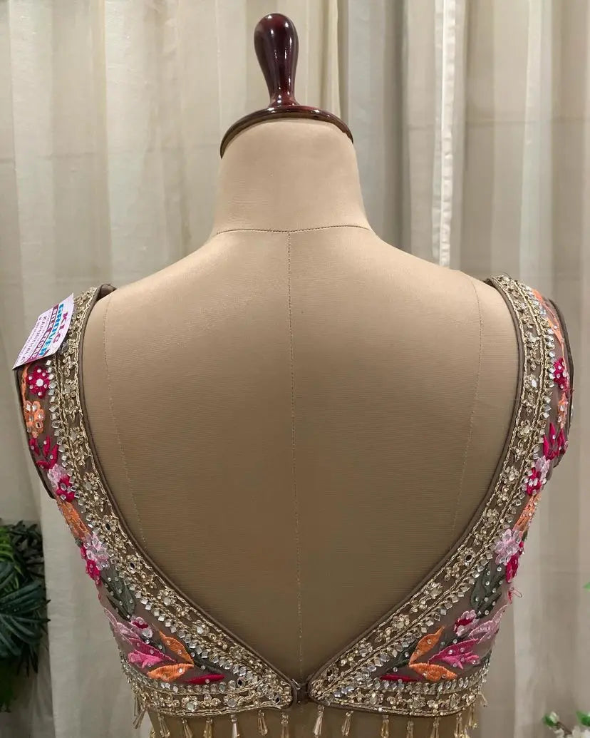 Butterfly net dupatta with embroidered work
