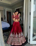 Unstitched blouse and net dupatta combo