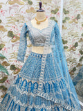 Close-up of Sequence Embroidery on Lehenga