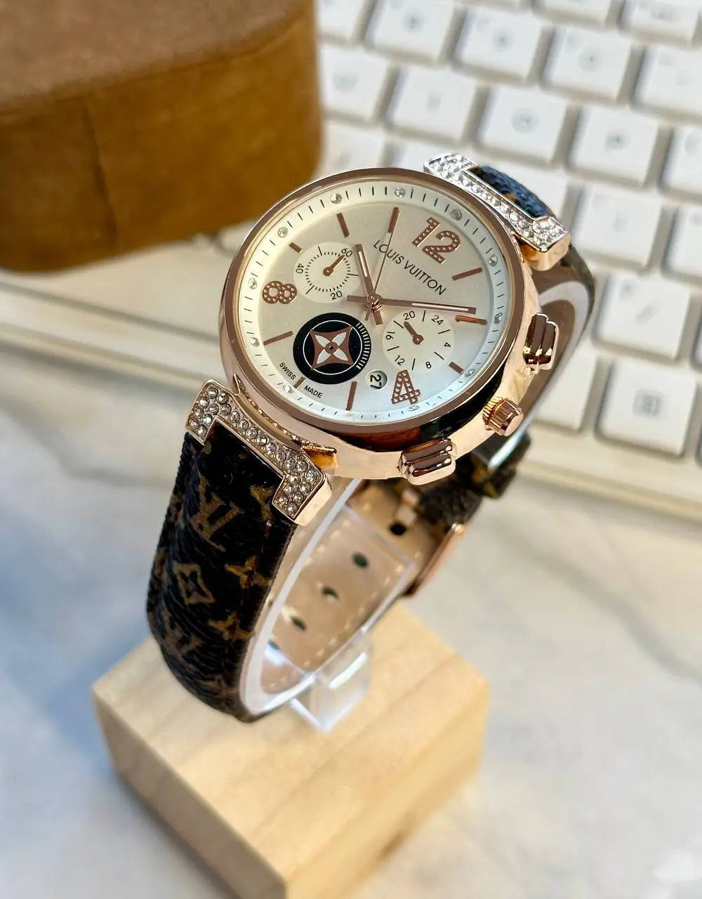 Louis Vuitton women’s watch with leather strap