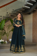 Luxury faux georgette gown with dupatta