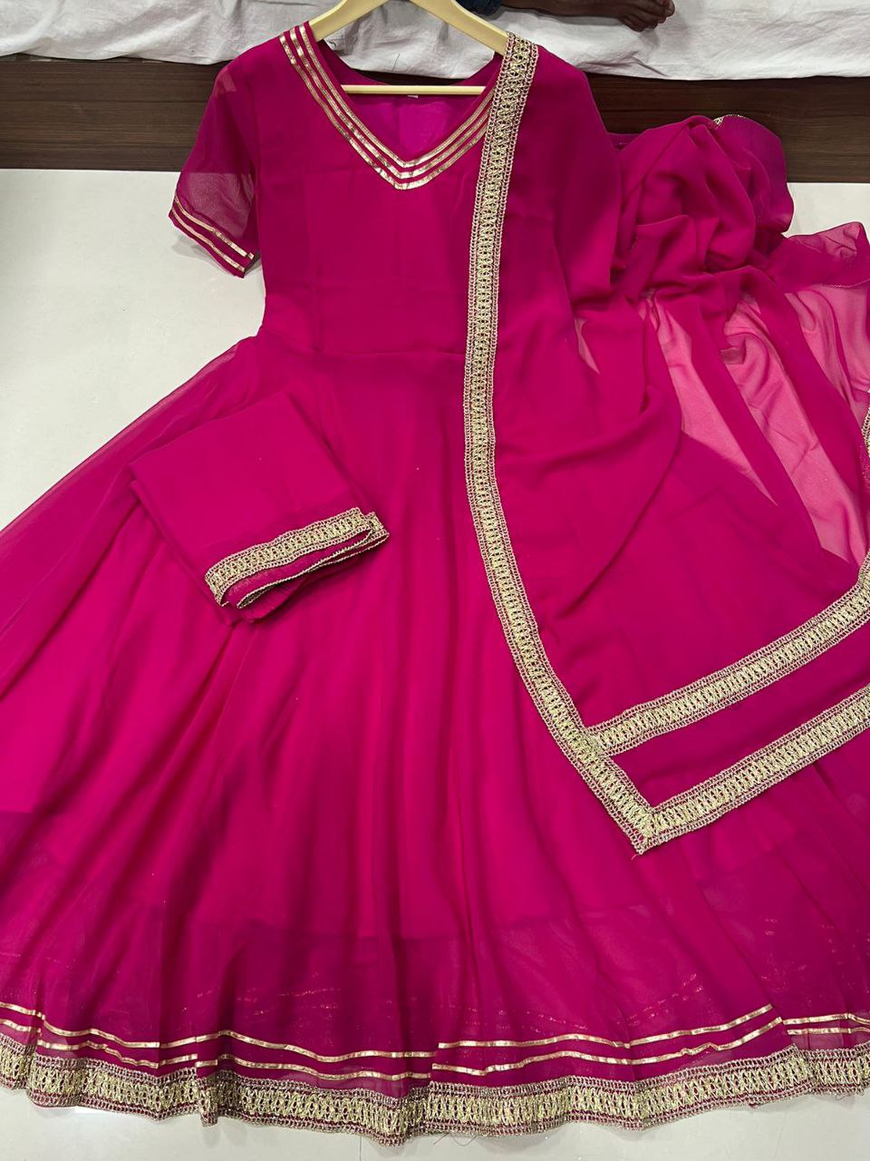 Premium Georgette Gown with Embroidered Dupatta – Traditional Yet Stylish Look