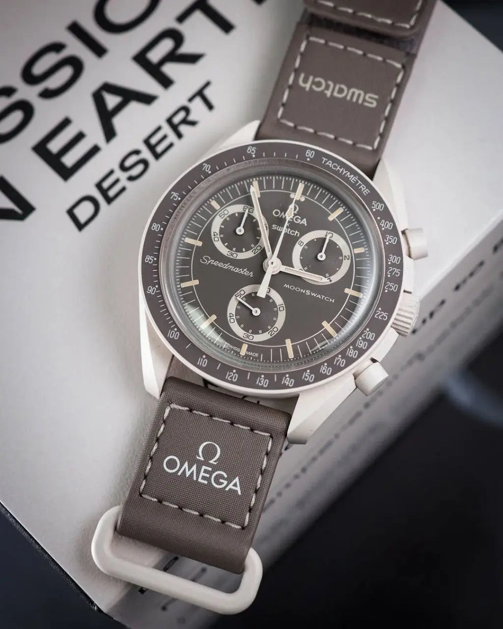 Black and white Omega MoonSwatch