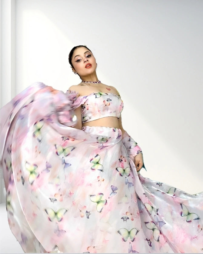 Modern Digi Print Lehenga for Wedding