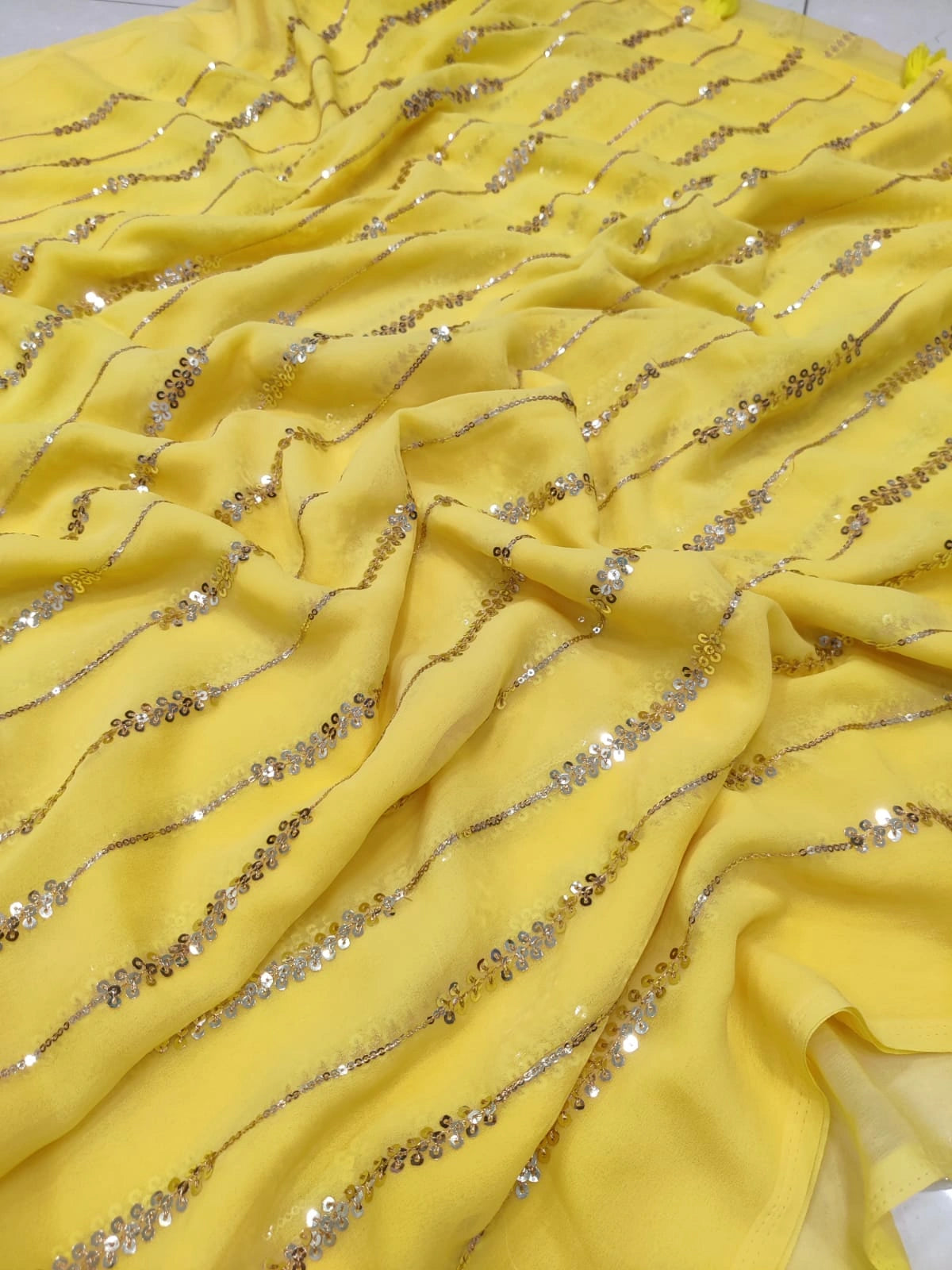 Sequin work saree in georgette