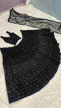 Bridal net lehenga front view