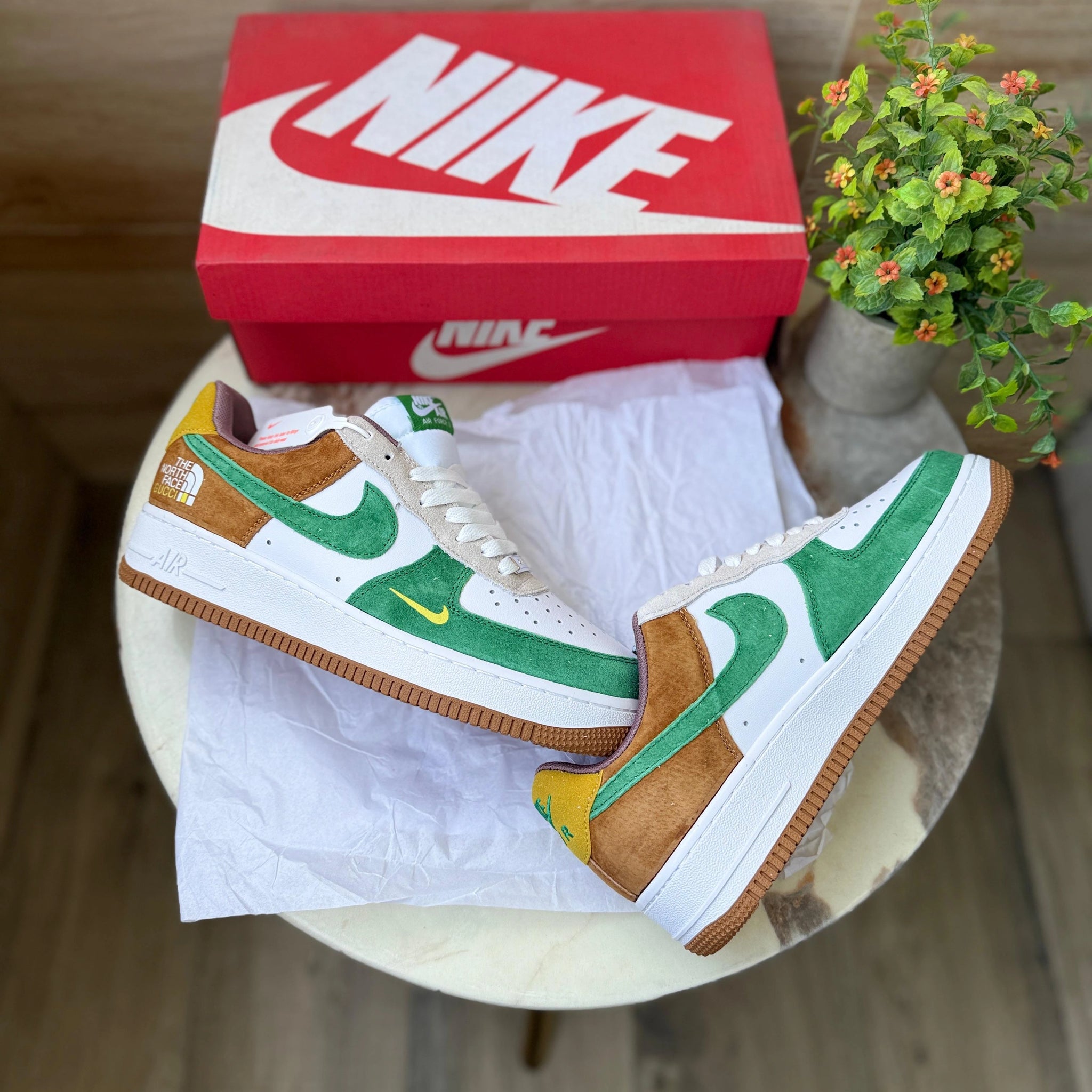 Nike Air Force North Face Gucci sneakers with original box