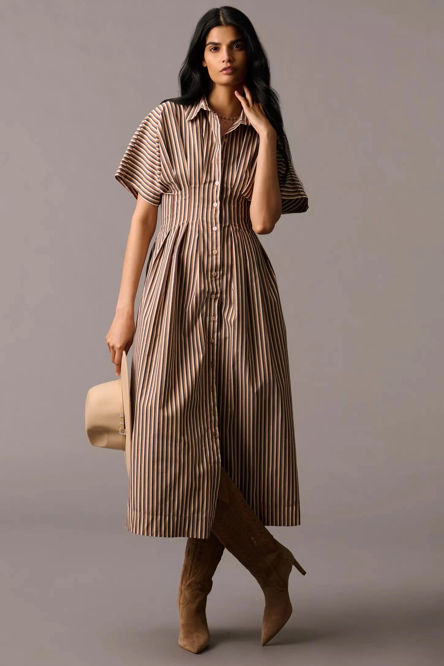 Striped Shirt Dress for Women