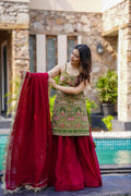 flared plazo organza set