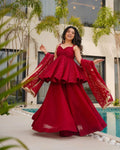Full-Length View of Organza Plazo