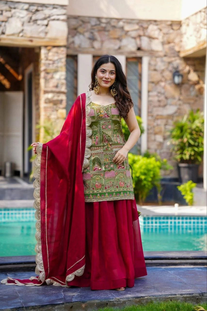 organza printed kurta for women