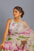 Saree with cut dana and moti border