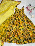 Designer Anarkali Gown with Dupatta – Digital Printed Jimmy Organza Silk NextBuy