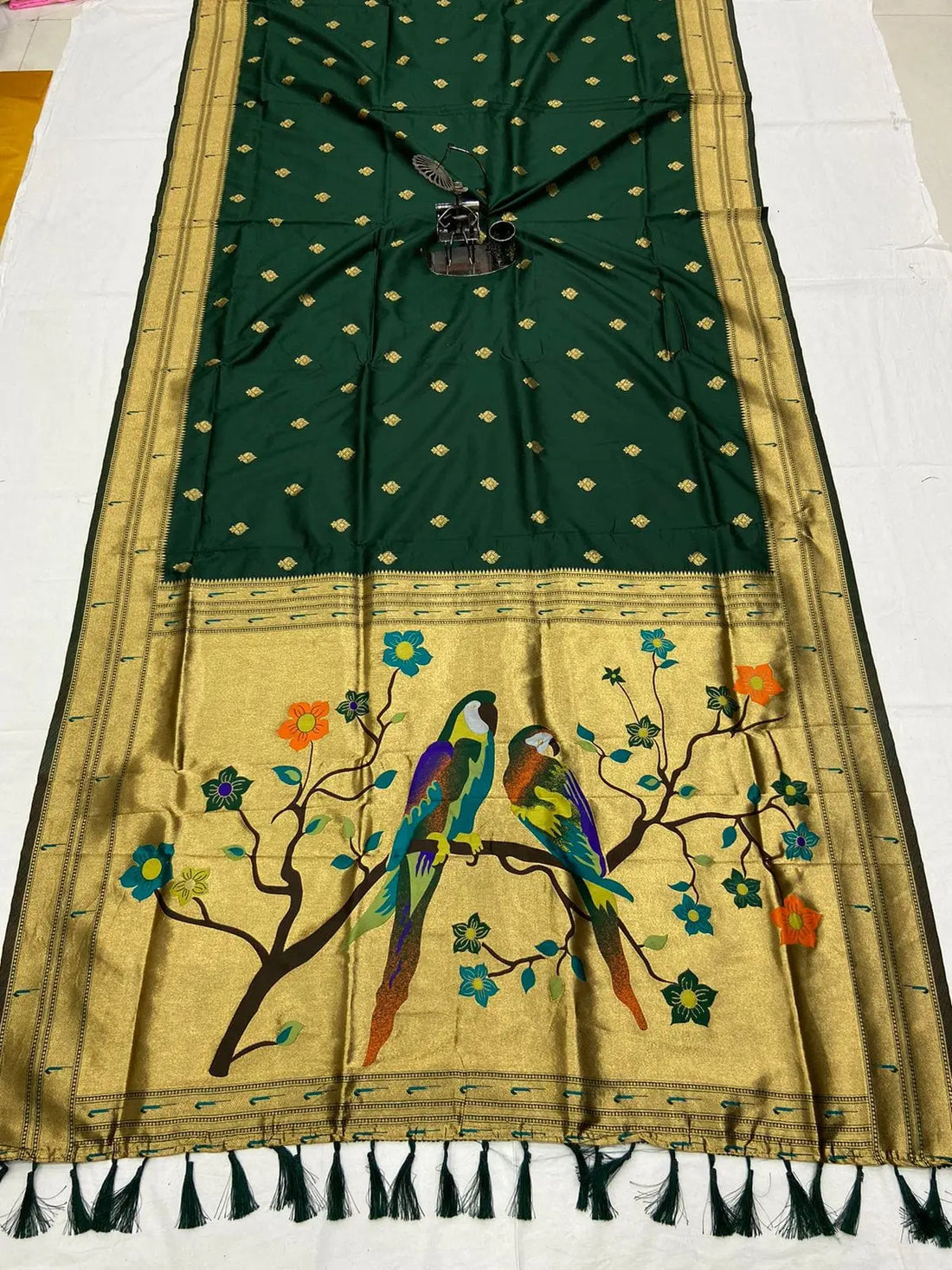 Paithani Banarasi Silk Saree with Zari Butti