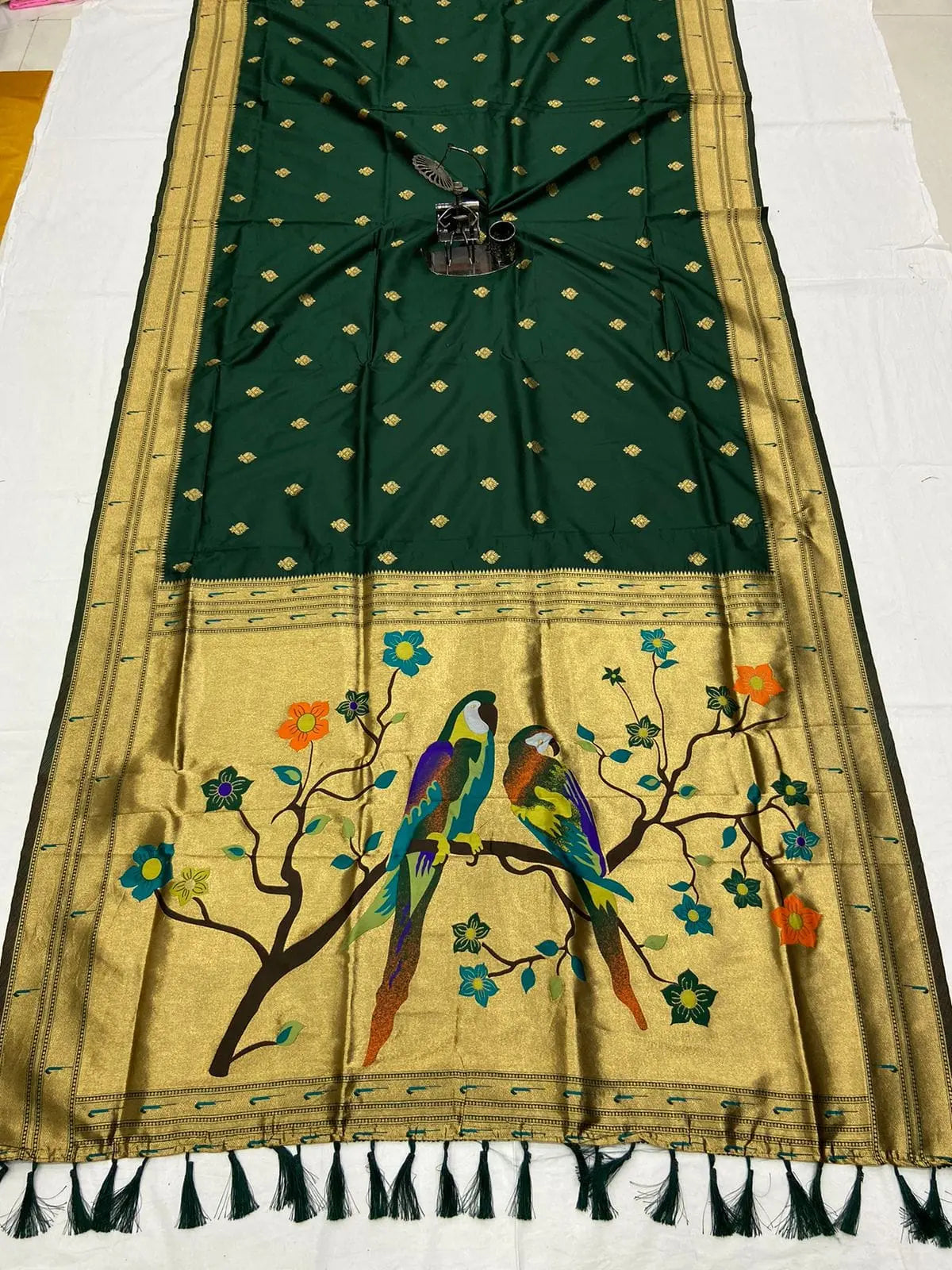 Paithani Banarasi Silk Saree with Zari Butti
