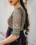 Back design of party gown with dupatta