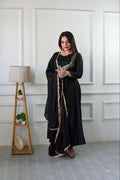 Side view of party gown outfit