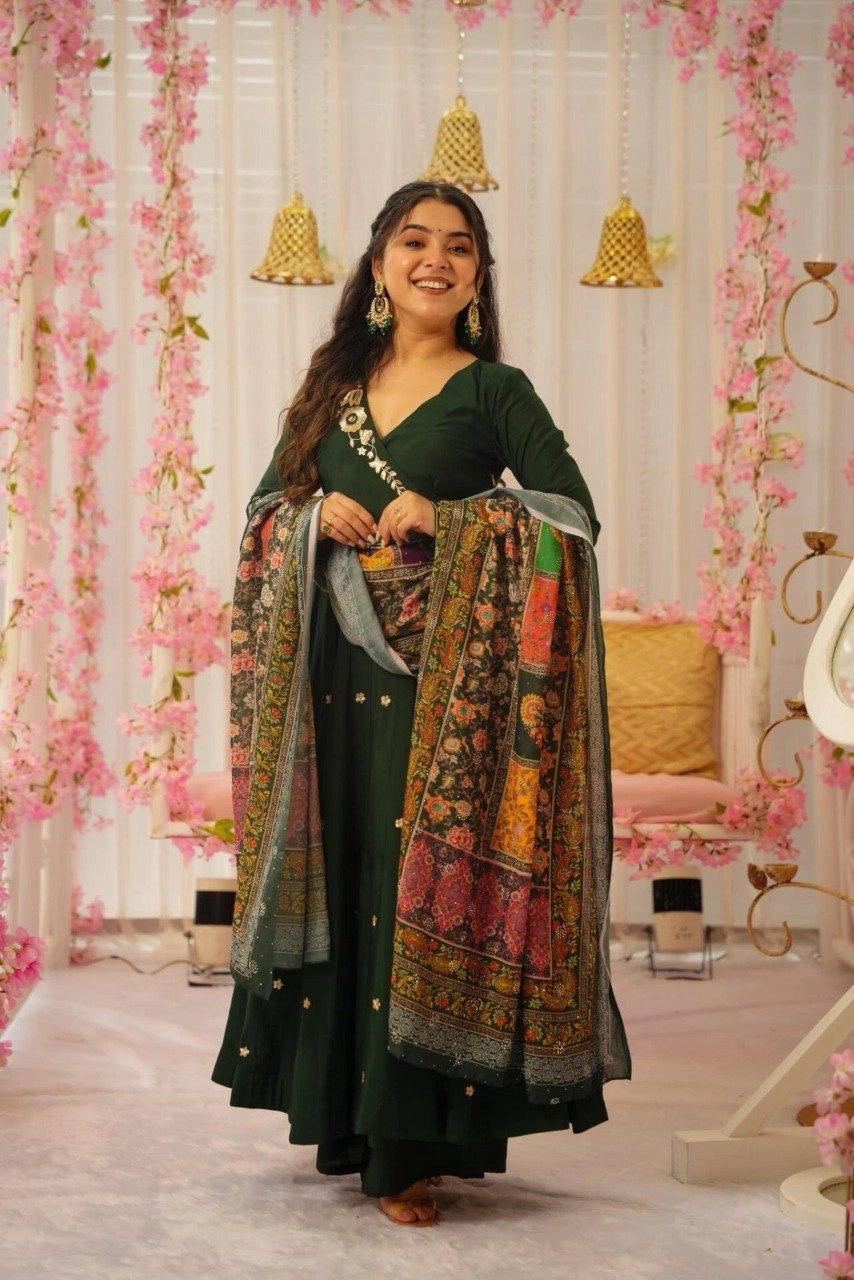 Digital Print Dupatta with Diamond Work