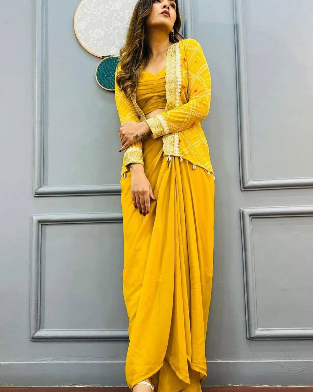 Stunning Party Wear Koti with Dhoti Style Sharara for Women