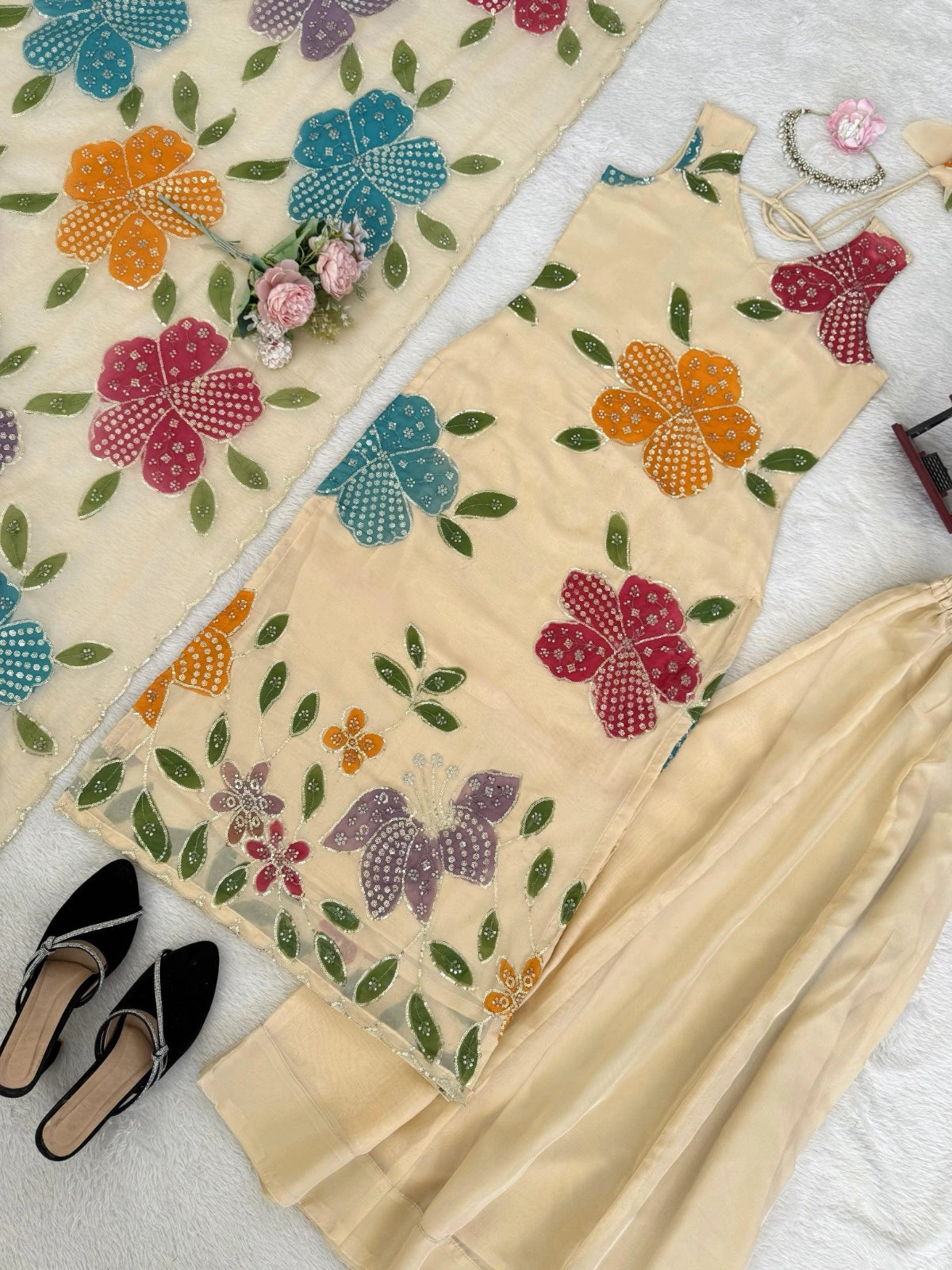 Sequence work ethnic suit set