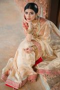 Embroidered saree with lace border and blouse piece