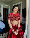 Soft net dupatta with lace border