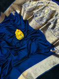 Pure Silk Saree With Pure Gold Jari Wewing Work With Running Blouse - NextBuy