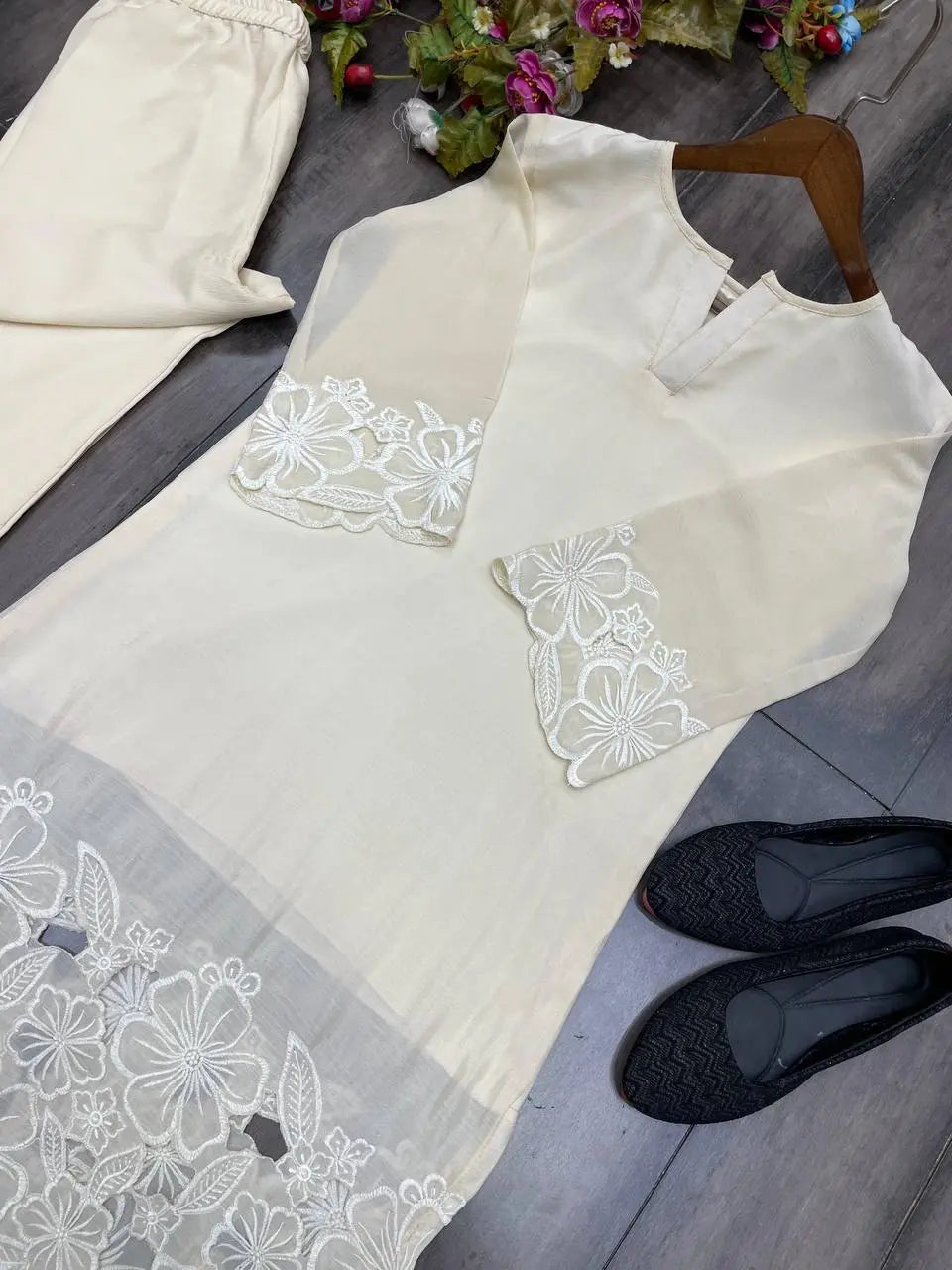 DESIGNER EXCLUSIVE NEW HEAVY CHINON FABRIC WITH EMBROIDERY WORK CO-ORDSETS NextBuy