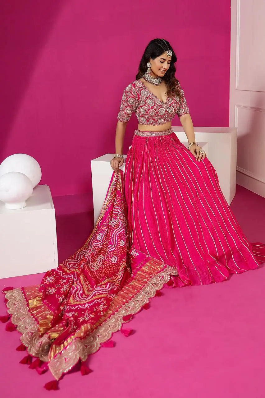 Embroidery Work Digital Print Lehenga Choli (Full Stitched) NextBuy
