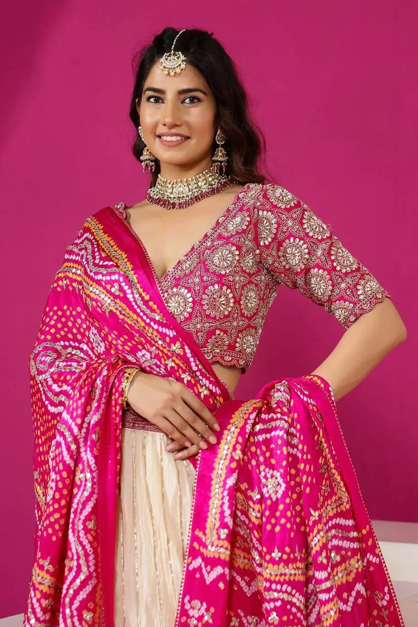 Embroidery Work Digital Print Lehenga Choli (Full Stitched) NextBuy
