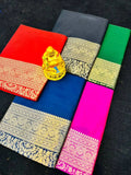 Pure Silk Saree With Pure Gold Jari Wewing Work With Running Blouse - NextBuy