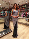 HEAVY SABURI SILK WITH HALF BLOOMING AND HALF PRINT SEQUENCE EMBROIDERY WORK - NextBuy