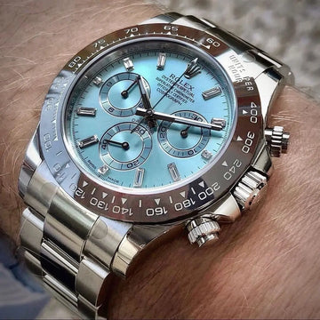 Rolex Cosmograph Daytona Platinum Ice Blue Dial – Premium Watch for Men with Ceramic Ring Professional Racing Heritage Meets Timeless Luxury NextBuy