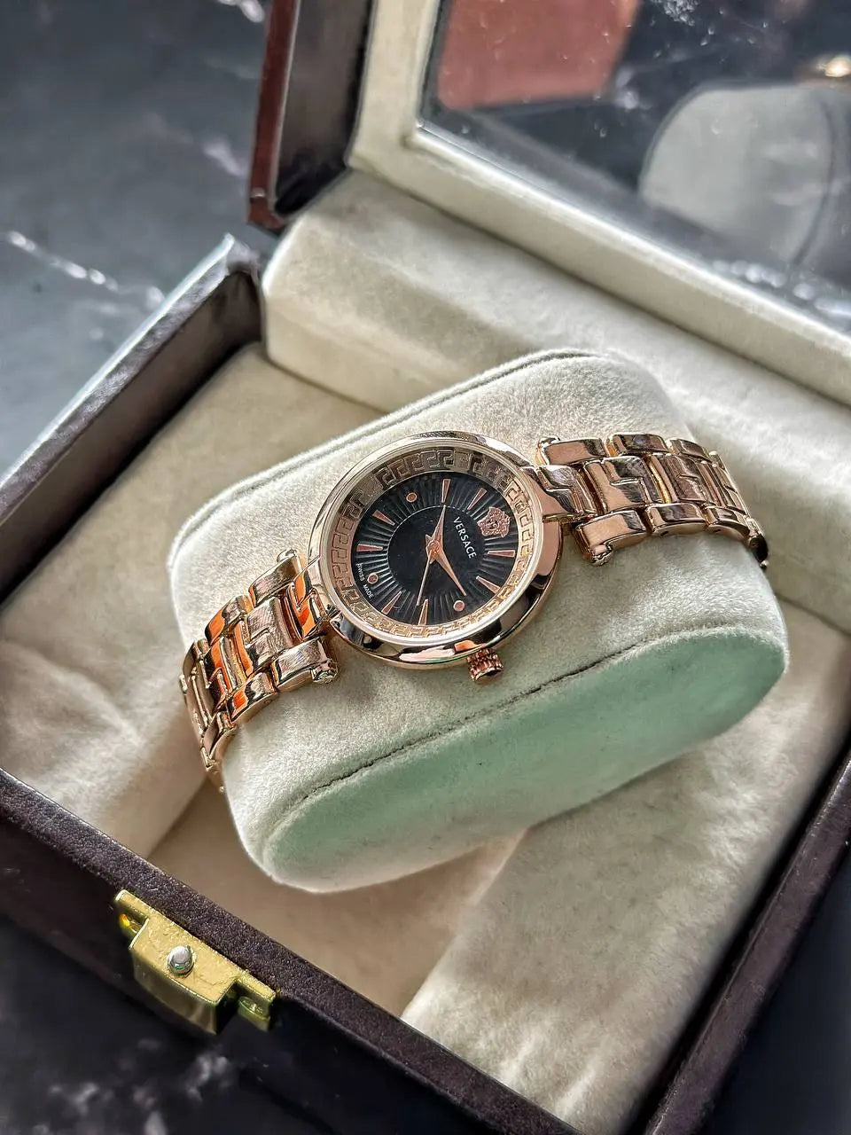 Versace Women’s Watch Rose Gold & Black Dial at a Budget Price NextBuy