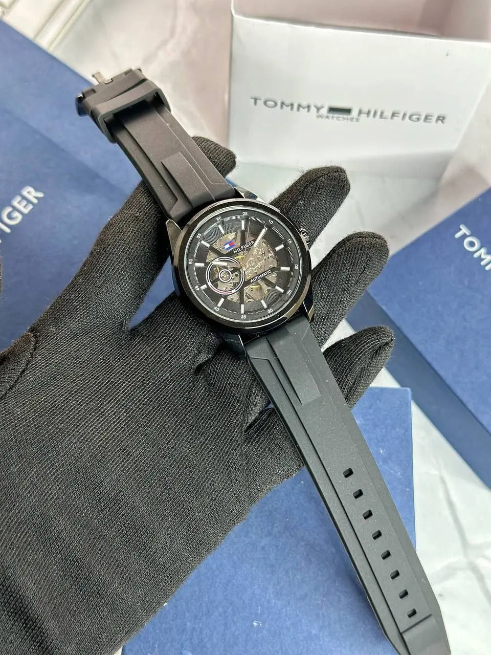 Tommy Hilfiger Modern Automatic Men's Watch | Premium 43mm, Open Front & Back Machinery NextBuy