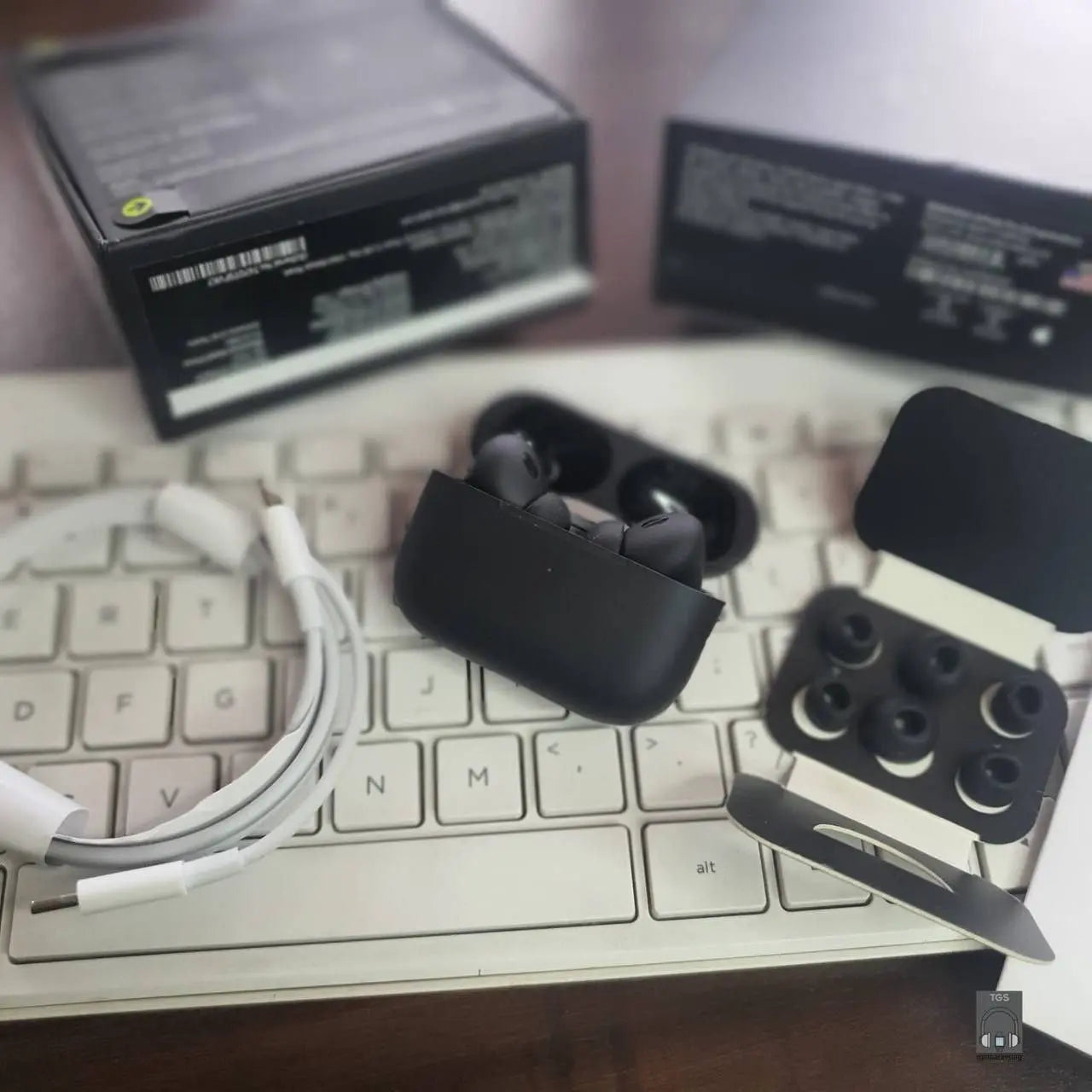 AirPods Pro 2 Matte Black | 2nd Gen with Case & Sensors