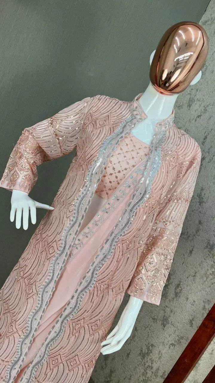 DESIGNER WEAR SAREE WITH HEAVY SEQUENCE WORK KOTI AND WORK BLOUSE LAUNCHED NextBuy