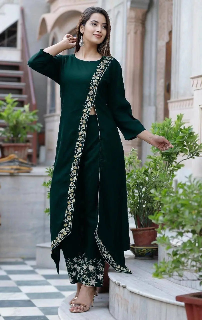 Embroidered Kurti Palazzo Set (6 Colors) NextBuy