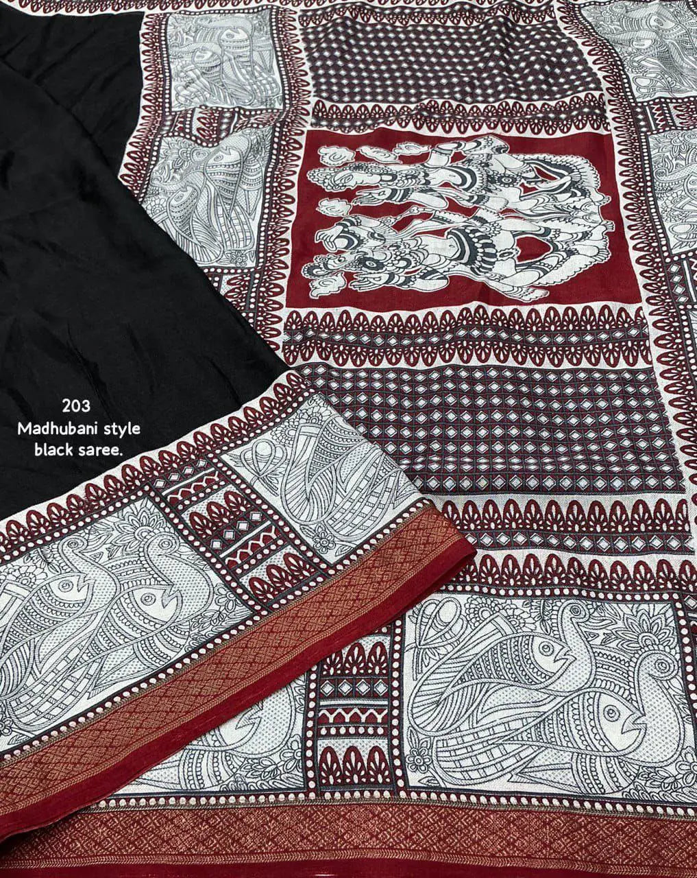 Madhubani Style Back Printed Saree NextBuy