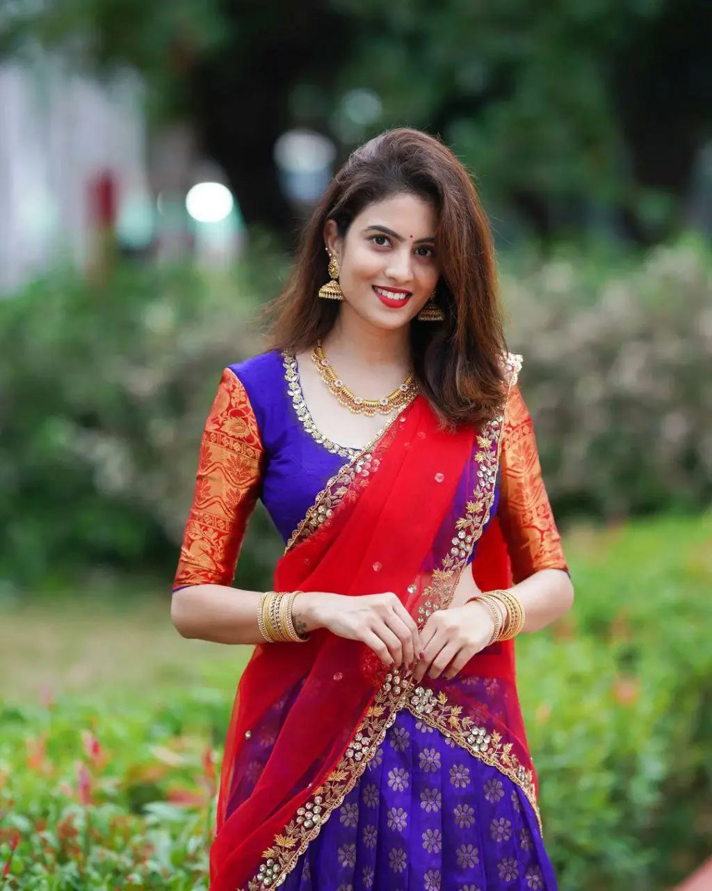 Kanjiveram Silk Zari Lehanga With Blouse Along With Banarashi Silk Duppta NextBuy