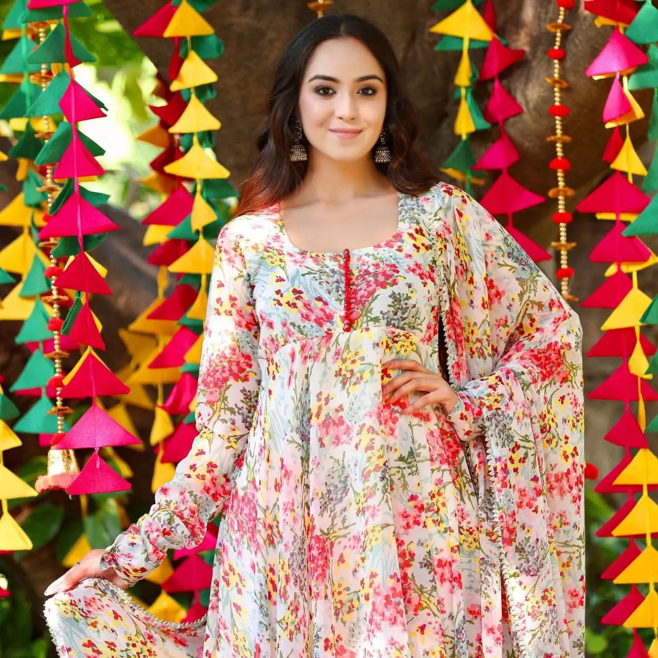 Georgette(Fully Stitched) With Digital Print Work NextBuy