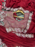 DESIGNER HEAVY EMBRODERY WORK FULLY STICHED BLOUSE SAREE NextBuy