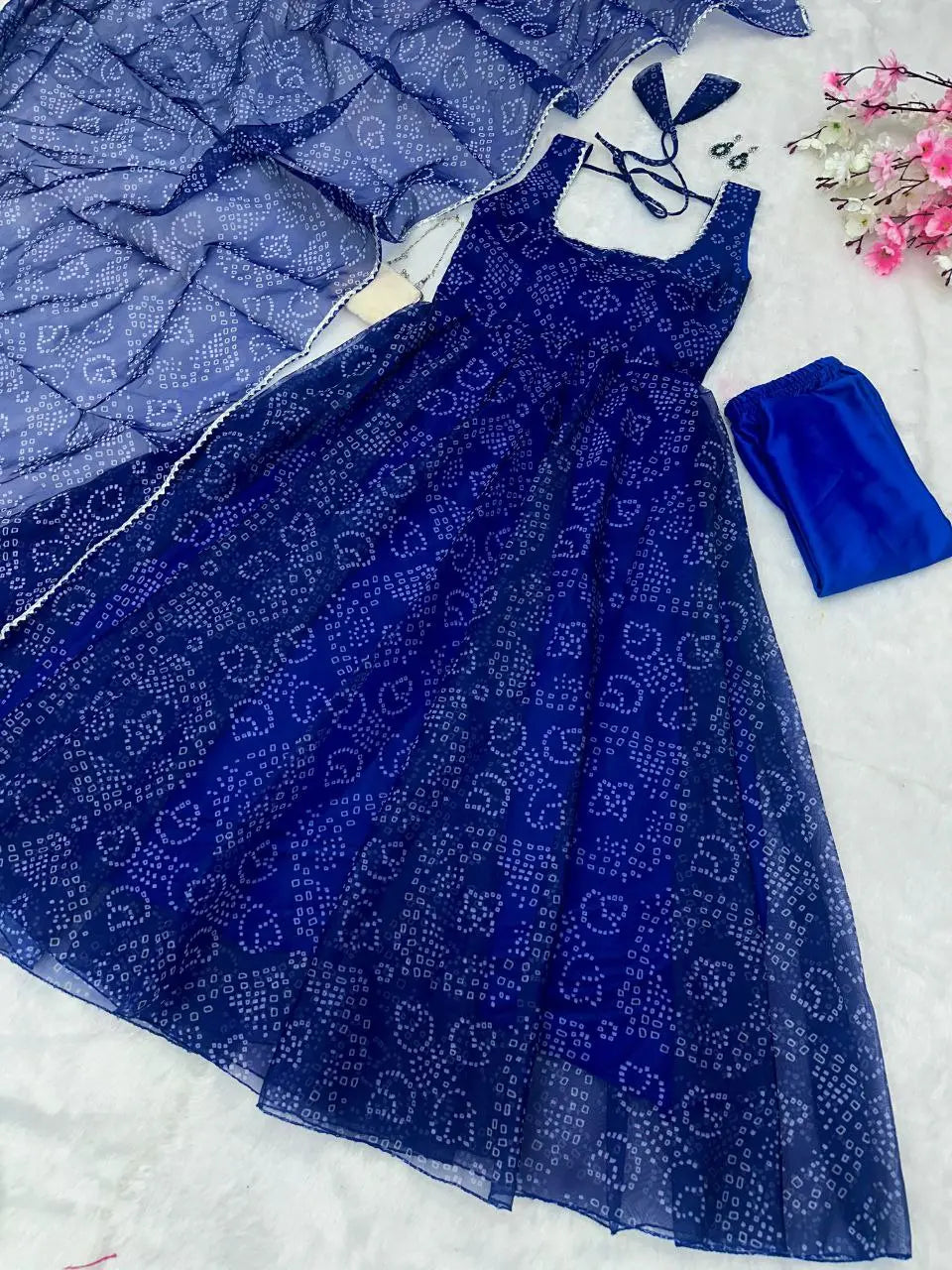 Anarkali - Digital Printed Organza Silk Anarkali Suit With Huge Flair NextBuy