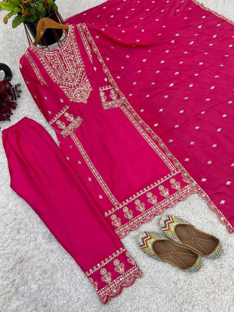 Presenting New Collection Heavy Chinon Silk Top-Bottom And Dupatta Set Fully Stitched Ready To Wear NextBuy