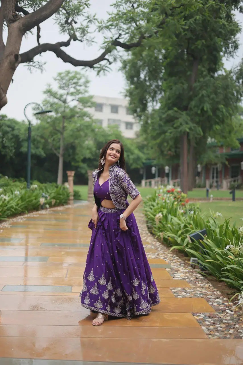 Pure Chinnon With Rich Embroidered Sequins Work (Full-Stitched) NextBuy