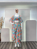 DESIGNER FANCY WESTERN STYLE CREAP SILK PRINTED AND PAN MIROR WORK KOTI, BLOUSE WITH WESTERN BOTTOM NextBuy